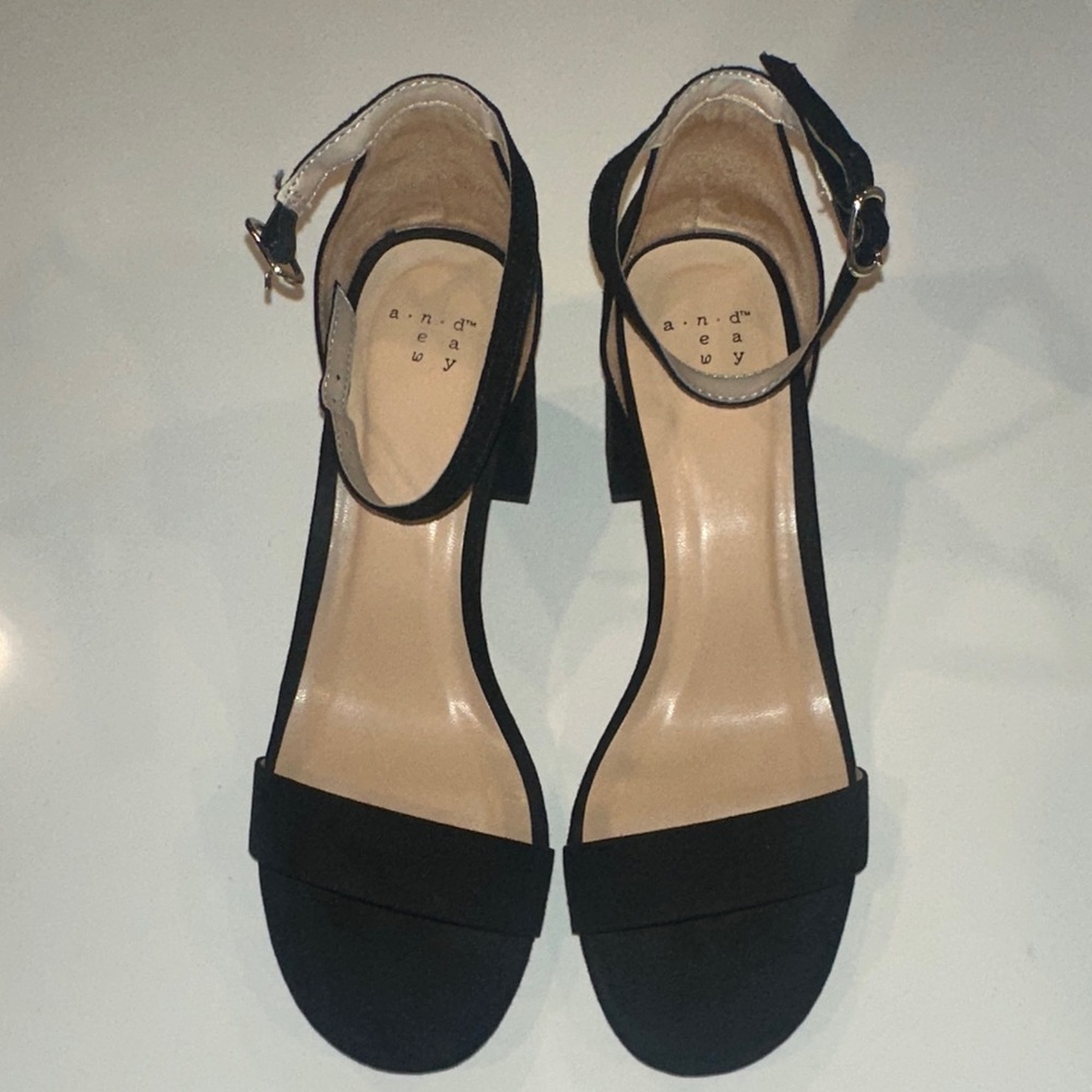 A New Day Black Ankle Strap Women's Heels -Never worn